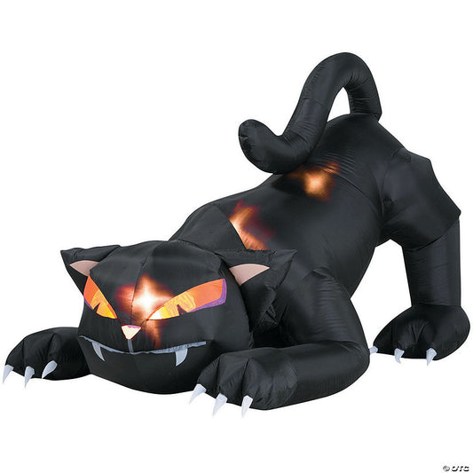 72" Blow Up Inflatable Black Cat With Turning Head Halloween Decoration | USA Decoration®