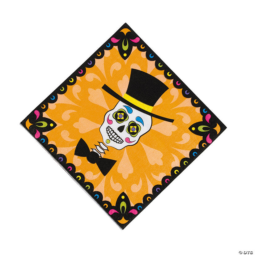 Day Of The Dead Skull with Top Hat Luncheon Napkins - 16 Pc. | USA Decoration®
