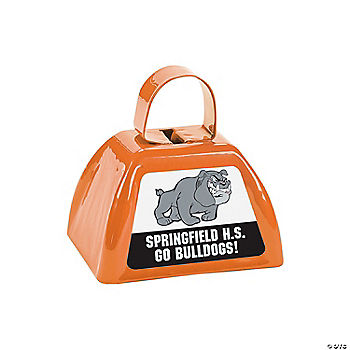 Per Dozen: Custom Photo Orange Team Spirit Cowbells - 12 Pc. | USA Decoration®