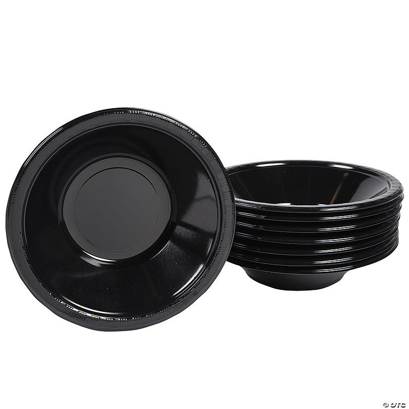 7" Black Velvet Plastic Bowls - 20 Ct. | USA Decoration®
