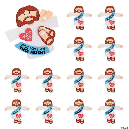 Colorful Jesus Loves You This Much Cut Outs - 12 Pc. for Crafts | USA Decoration®