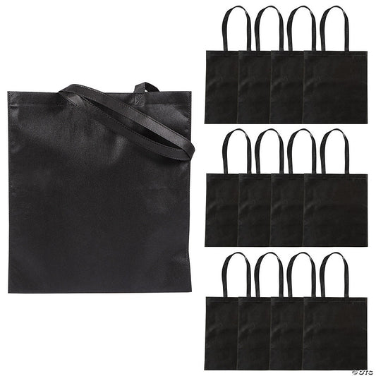 15" x 17" Large Black Tote Bags - 12 Pc. halloween