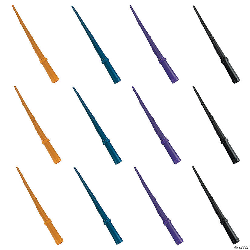 12" Assorted Colors Reusable Plastic Wizard Wands - 12 Pc. | USA Decoration®