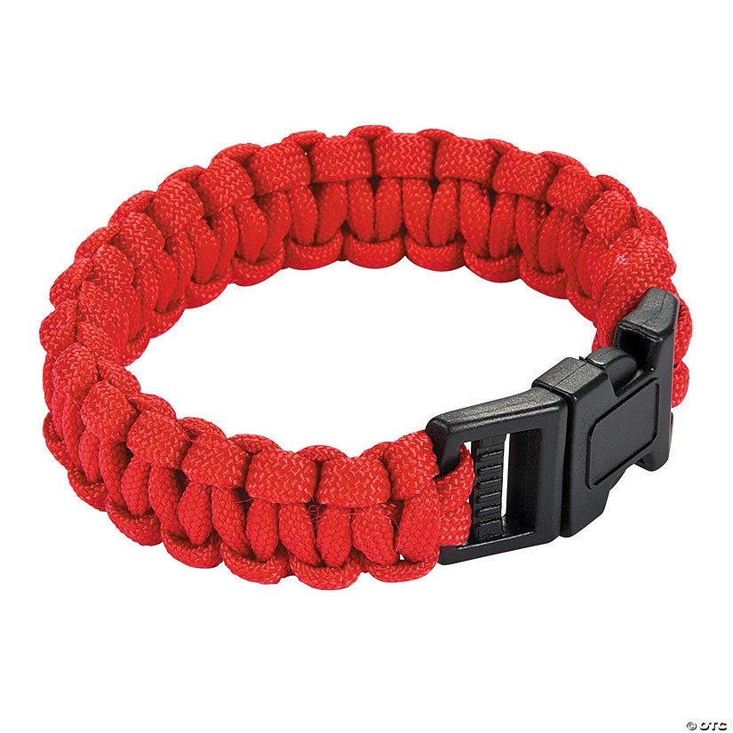 Large Red Paracord Bracelets - 6 Pc.