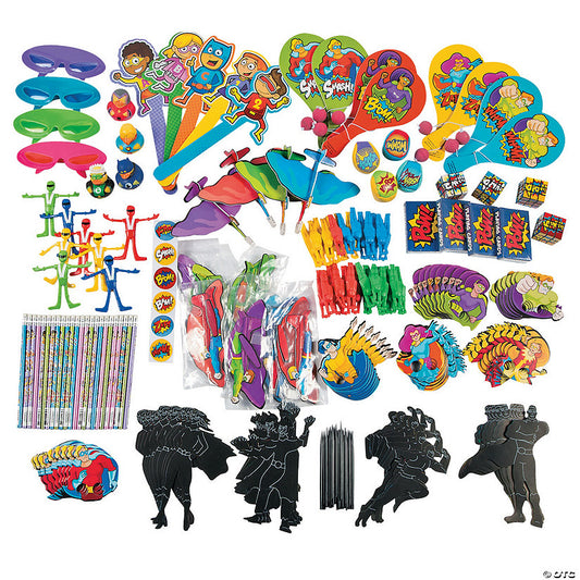 250 Piece(s): Bulk 250 Pc. Superhero Novelty Assortment | USA Decoration®