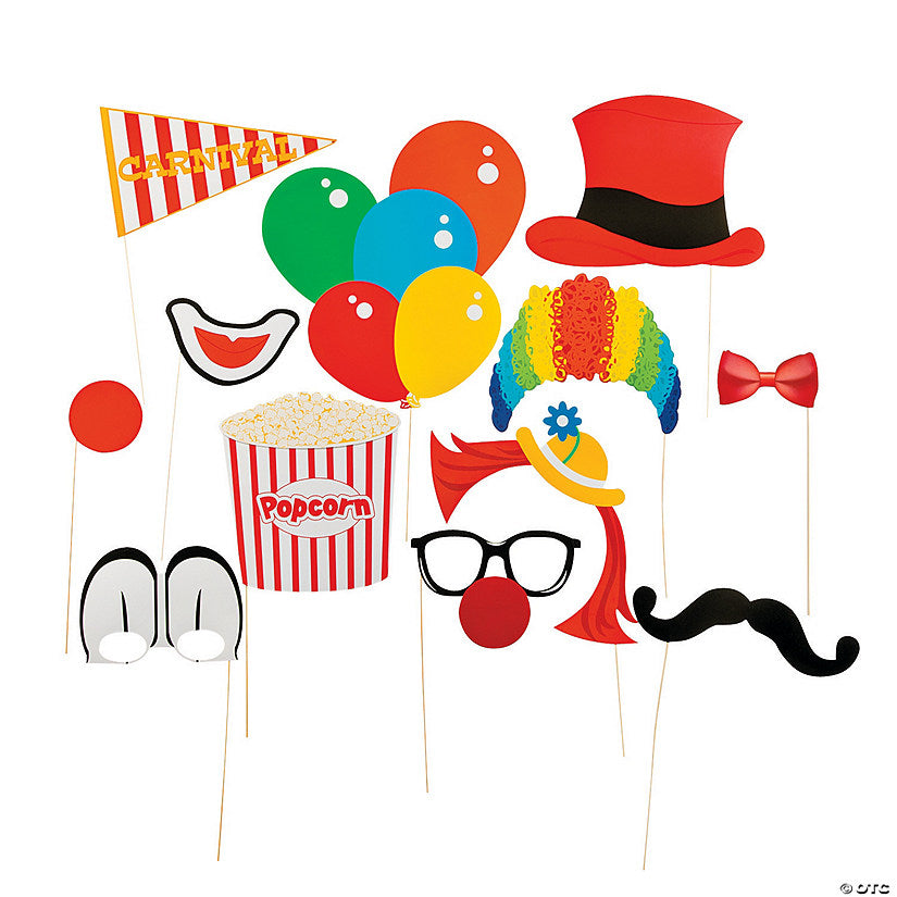 Per Dozen: Carnival Photo Stick Props- 12 Pc. | USA Decoration®
