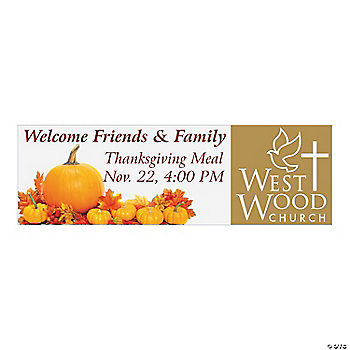 1 Piece(s): 72" x 23" Happy Thanksgiving Photo Custom Banner - Medium | USA Decoration®