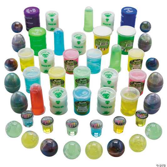50 Piece(s): Bulk 50 Pc. Everyday Fun Multicolor Putty & Slime Handout Assortment | USA Decoration®