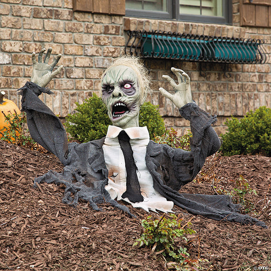 18" x 55" Groundbreaker Zombie with Lights Sound Halloween Decoration | USA Decoration®