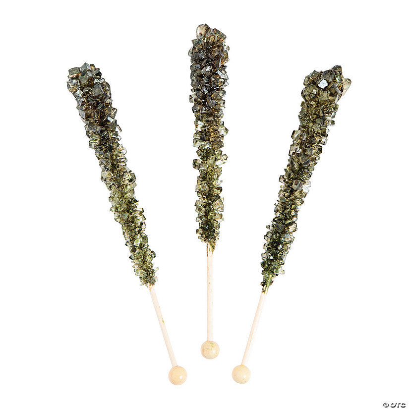 Black Rock Candy Lollipops - 12 Pc. | USA Decoration®