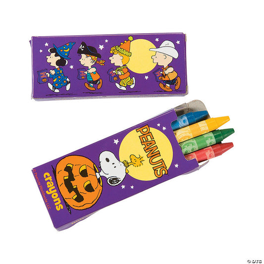 24 Set(s): 4-Color Peanuts® Halloween Crayons - 24 Boxes | USA Decoration®