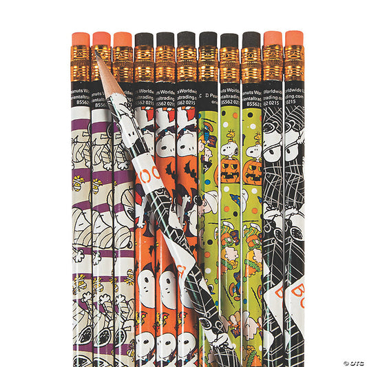 7 1/2" Peanuts® Halloween Snoopy Wood Pencil Assortment - 24 Pc. | USA Decoration®