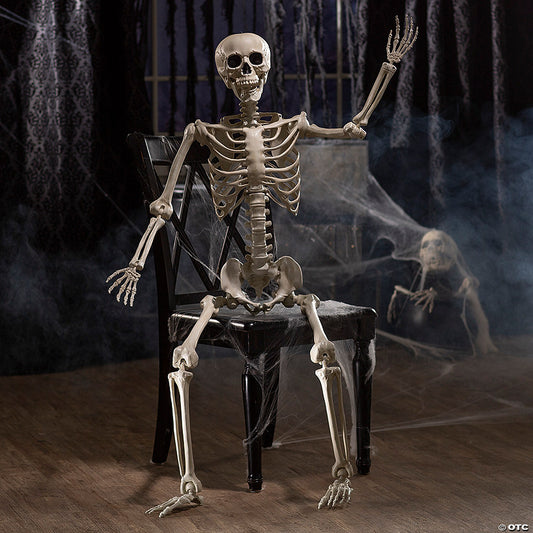 5 Ft. Life-Size Posable Plastic Skeleton Halloween Decoration | USA Decoration®