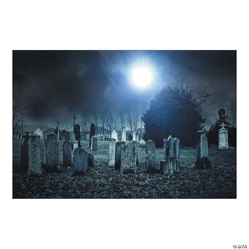 Haunted Cemetery Backdrop - 3 Pc. | USA Decoration®