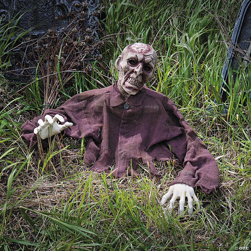 10" Brain Zombie Groundbreaker Foam Halloween Outdoor Decoration | USA Decoration®