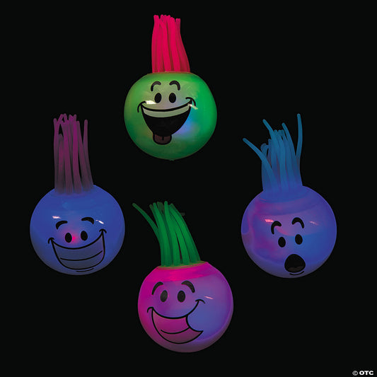 Mini Light-Up Funny Face Bouncy Ball Assortment - 12 Pc. | USA Decoration®
