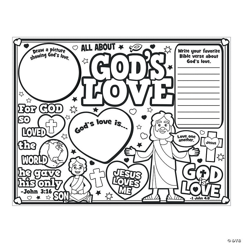 Color Your Own “All About God’s Love” Posters - 30 Pc. | USA Decoration®