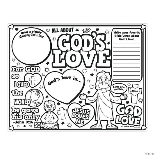 Color Your Own “All About God’s Love” Posters - 30 Pc. | USA Decoration®