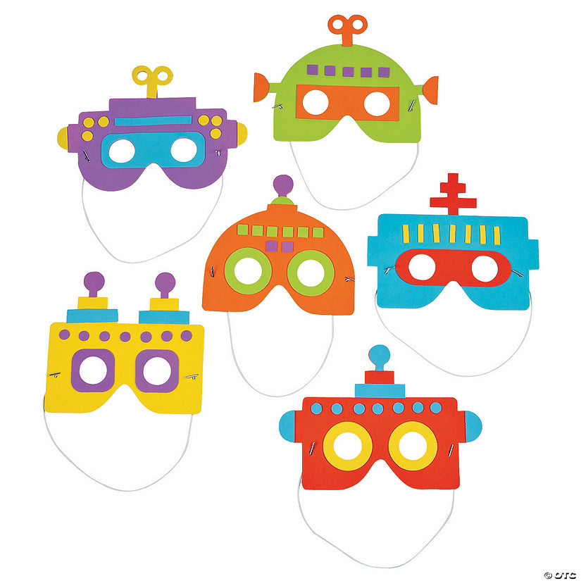Makes 12: Robot Mask Craft Kit - Makes 12 | USA Decoration®