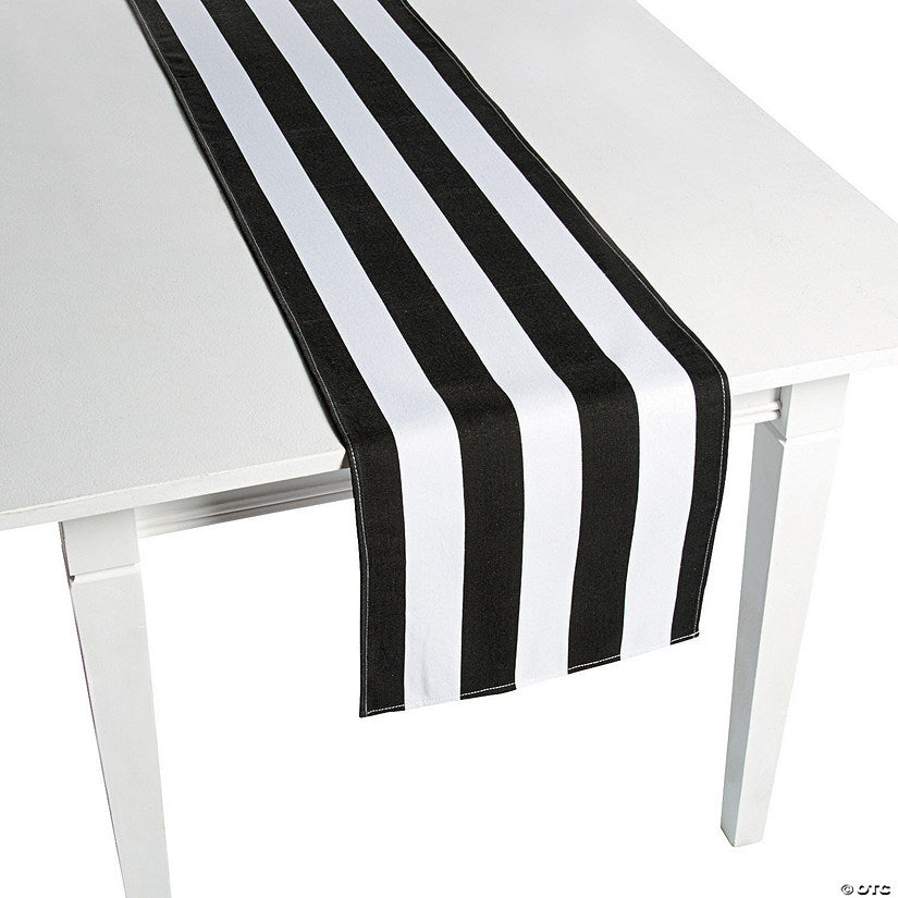 Black White Striped Table Runners - 3 Pc. | USA Decoration®
