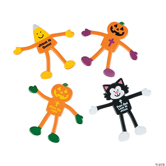 24 Piece(s): 4" x 3" Religious Halloween Bendable Character Toys - 24 Pc. | USA Decoration®