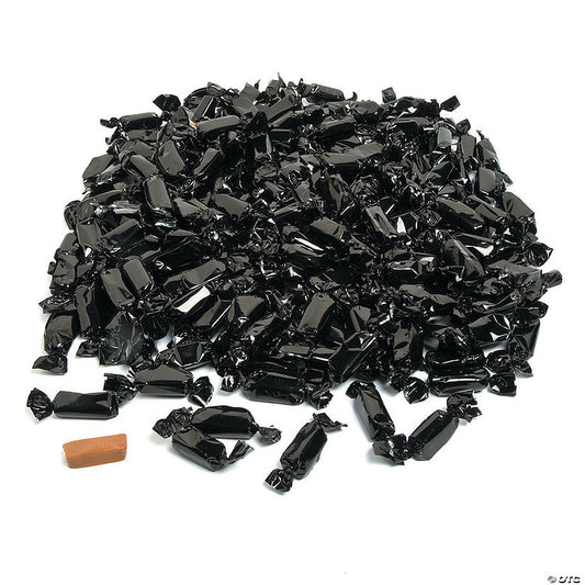 189 Piece(s): 2" 2 lbs. Black Foil-Wrapped Caramels Chewy Candies - 189 Pc. | USA Decoration®