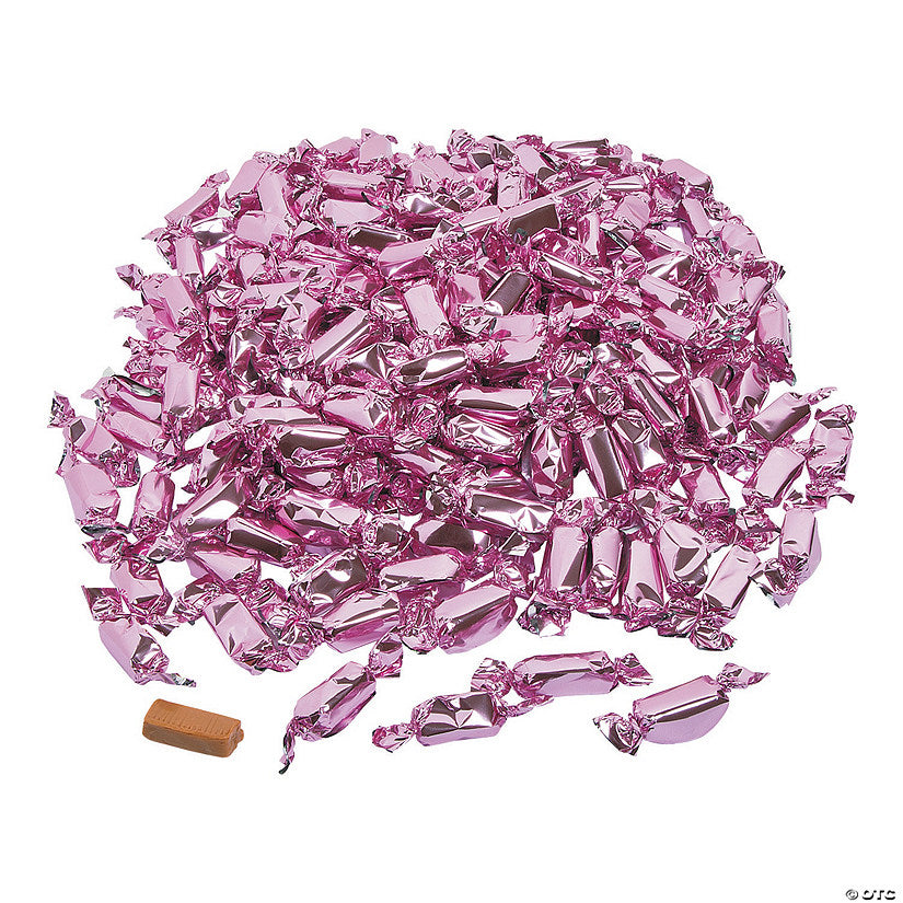2 lbs. Light Pink Foil-Wrapped Caramel Candies – 189 Pc.