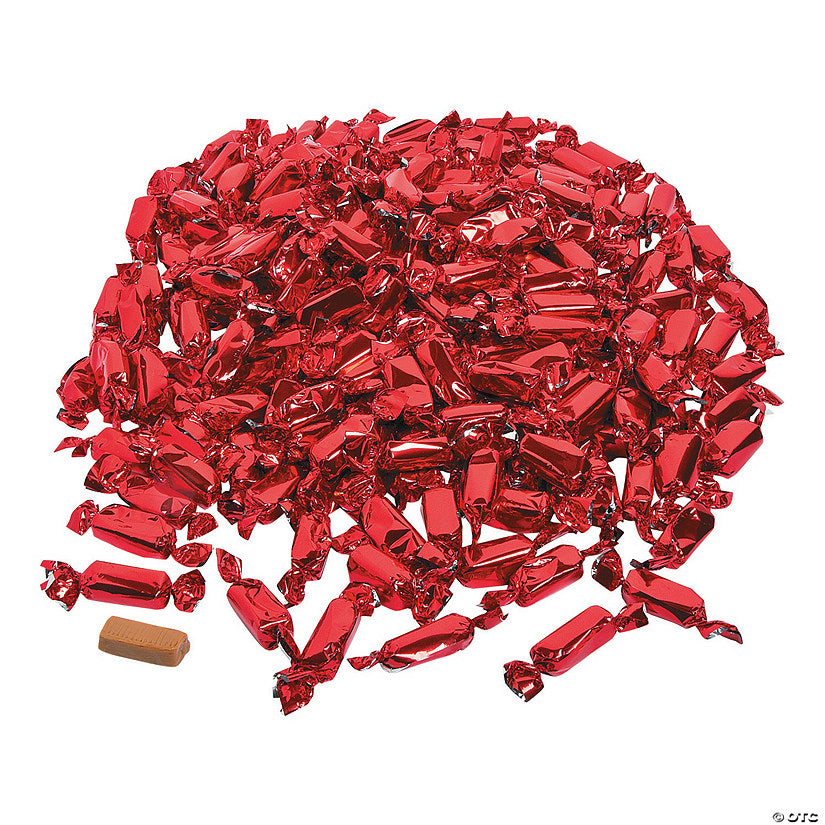 2 lbs. Classic Red Foil-Wrapped Caramels - 189 Pc.