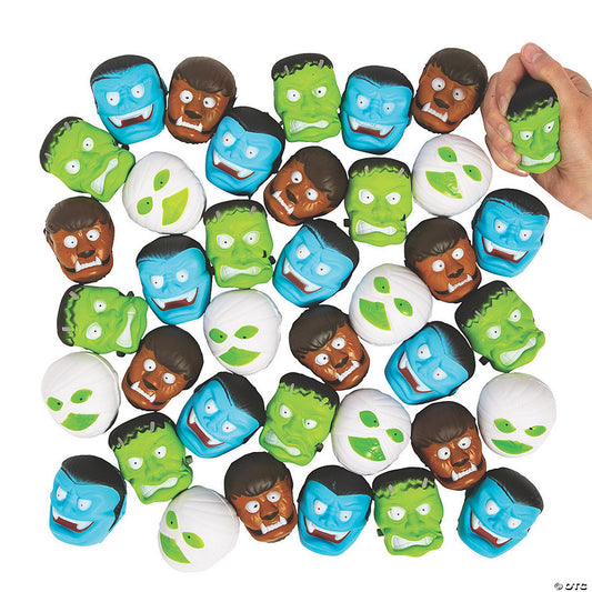 50 Piece(s): 2" x 2 1/2" Bulk 50 Pc. Halloween Character Stress Toy Assortment | USA Decoration®