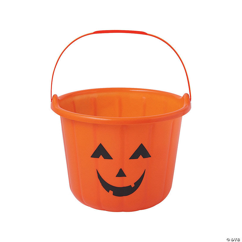 7" Orange Jack-O’-Lantern BPA-Free Plastic Trick-Or-Treat Buckets - 12 Pc. halloween