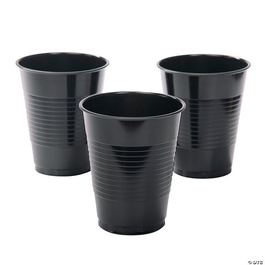 16 oz. Black Disposable Plastic Cups - 20 Ct. | USA Decoration®