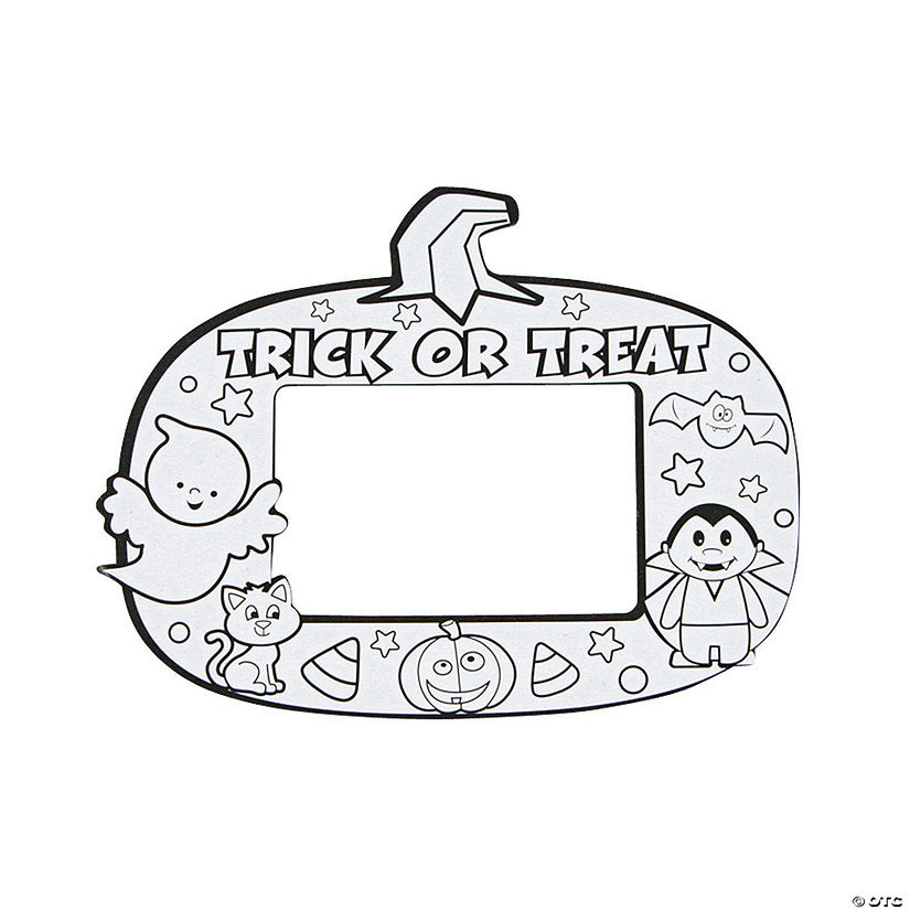 Makes 50: Bulk 50 Pc. Color Your Own Halloween Trick-or-Treat Picture Frame Magnets | USA Decoration®