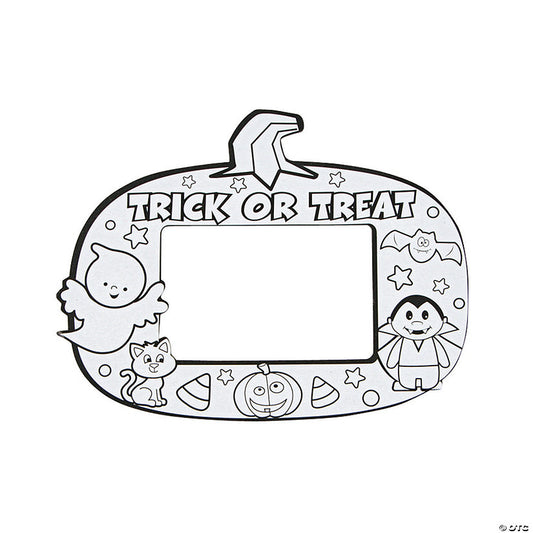 Makes 50: Bulk 50 Pc. Color Your Own Halloween Trick-or-Treat Picture Frame Magnets | USA Decoration®