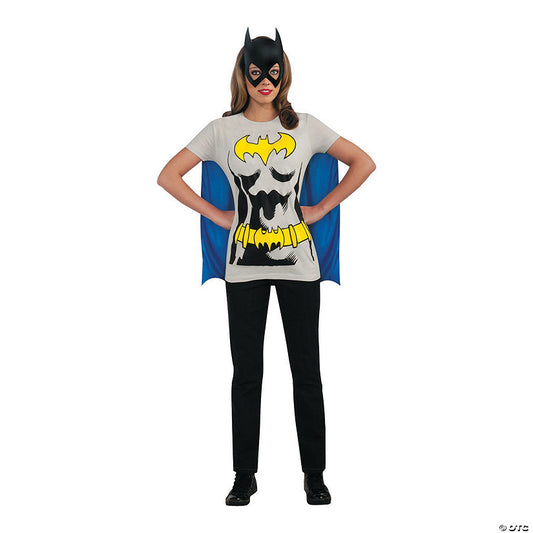Women’s Batgirl™ T-Shirt Costume with Cape | USA Decoration®