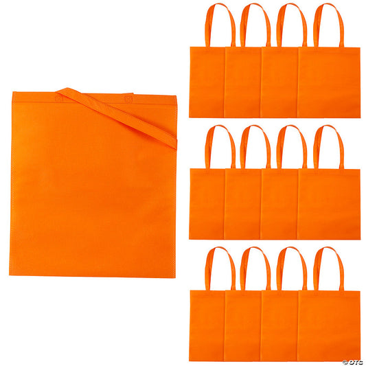 15" x 17" Large Orange Tote Bags - 12 Pc. halloween