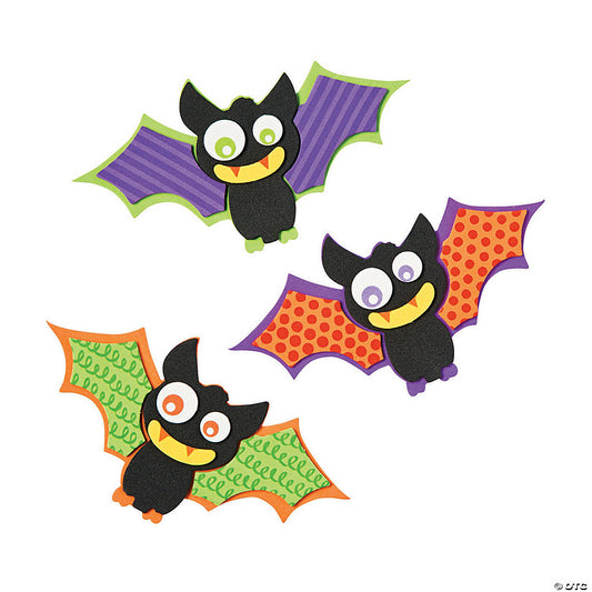 Halloween Patterned Bat Magnet Craft Kit - Makes 12 | USA Decoration®