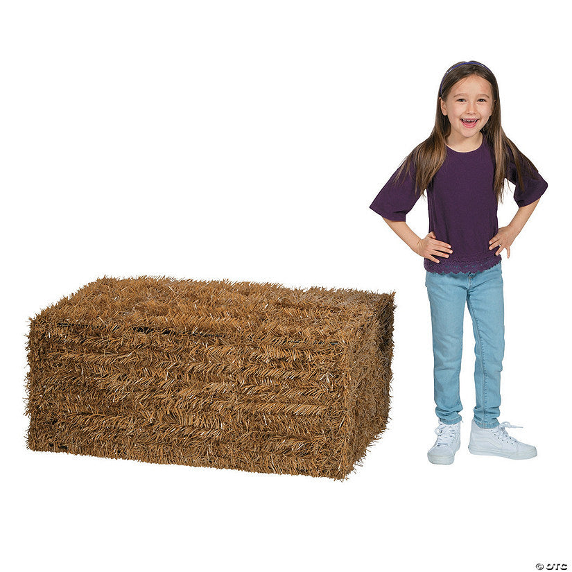 1 Piece(s): 38 1/2" x 22 1/2" Collapsible Plastic Faux Hay Bale Decoration | USA Decoration®