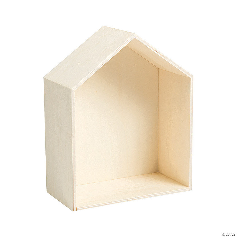 DIY Unfinished Wood House-Shaped Shadow Box | USA Decoration®