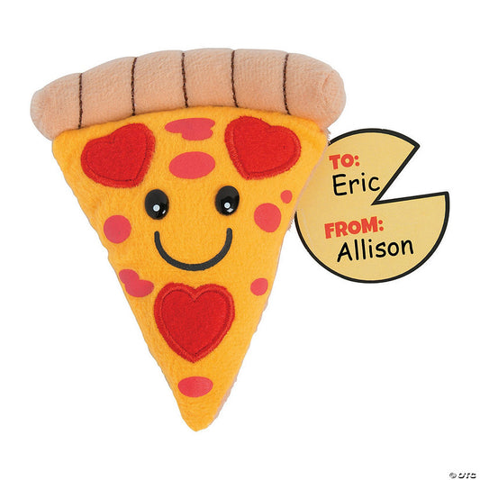 5" Stuffed Pizza Slices Valentine Exchanges with Card for 12 | USA Decoration®
