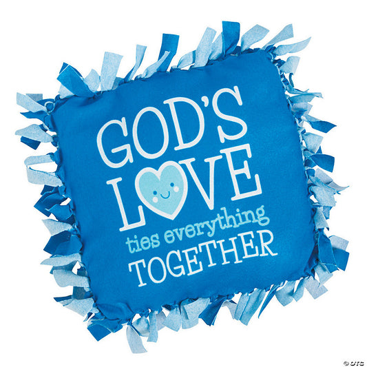 God’s Love Tied Fleece Pillow Craft Kit - Makes 6 | USA Decoration®