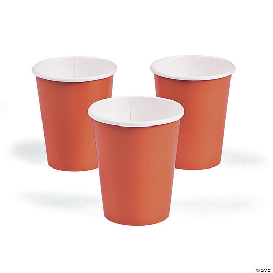 9 oz. Pumpkin Orange Disposable Paper Cups - 24 Ct. | USA Decoration®