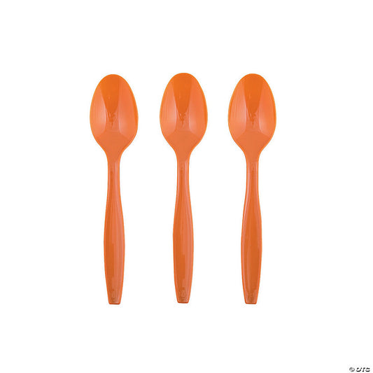 Pumpkin Orange Plastic Spoons - 24 Ct. | USA Decoration®