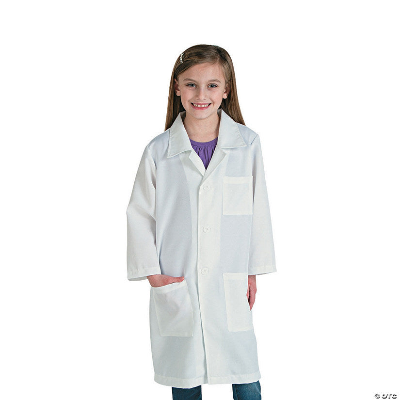 1 Piece(s): 31" Kids White Polyester Scientific Lab Coat - Fits Size 8-10 | USA Decoration®