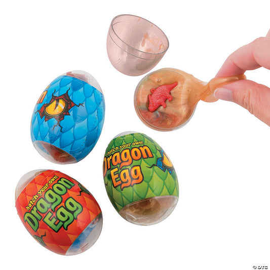 Per Dozen: 2 1/2" Hatch Your Own Dinosaur in Slime-Filled Plastic Eggs - 12 Pc. | USA Decoration®