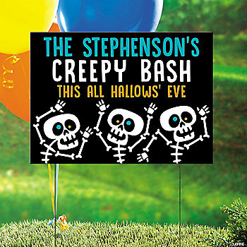 Personalized 24" x 16" Goofy Ghouls Yard Sign Halloween Decoration | USA Decoration®