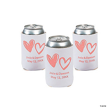 Personalized Premium Neoprene Hearts Can Coolers - 48 Pc.
