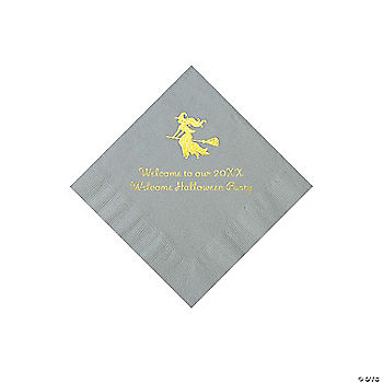 Silver Witch Personalized Napkins with Gold Foil - 50 Pc. Beverage | USA Decoration®