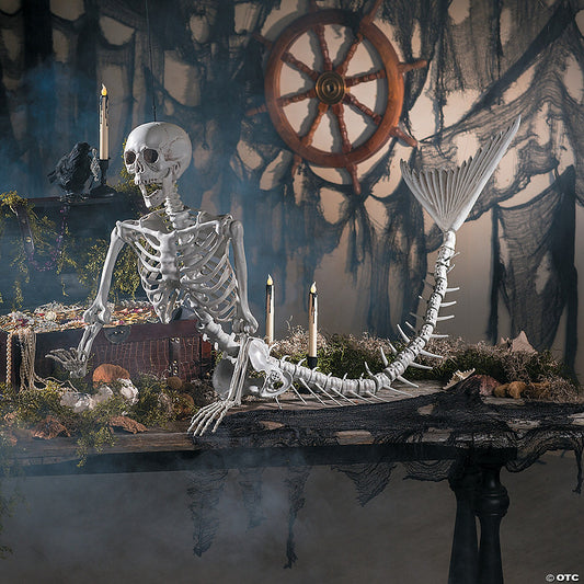 6 Ft. Life-Size Original Plastic Mermaid Skeleton Halloween Decoration | USA Decoration®
