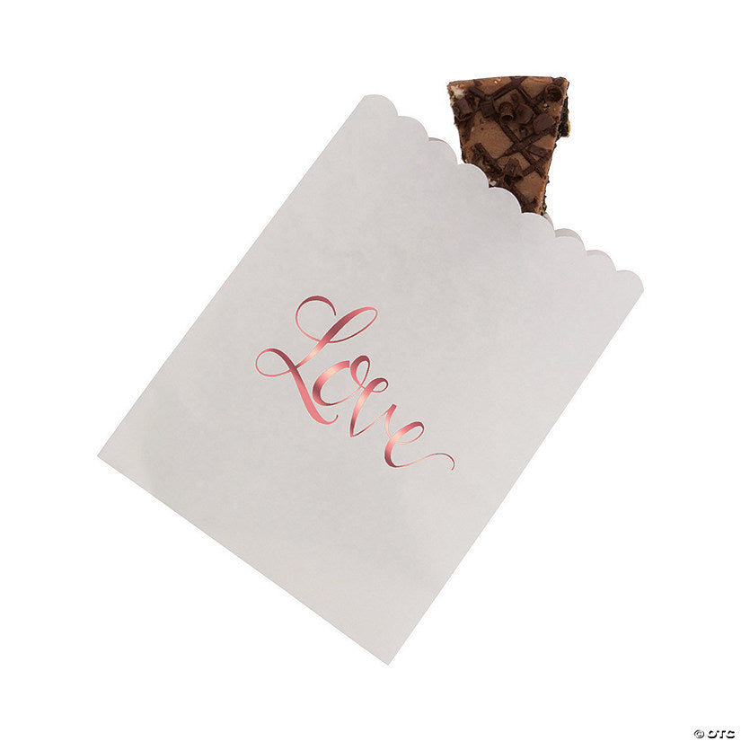 Bulk 50 Pc. Love Rose Gold Foil Treat Bags
