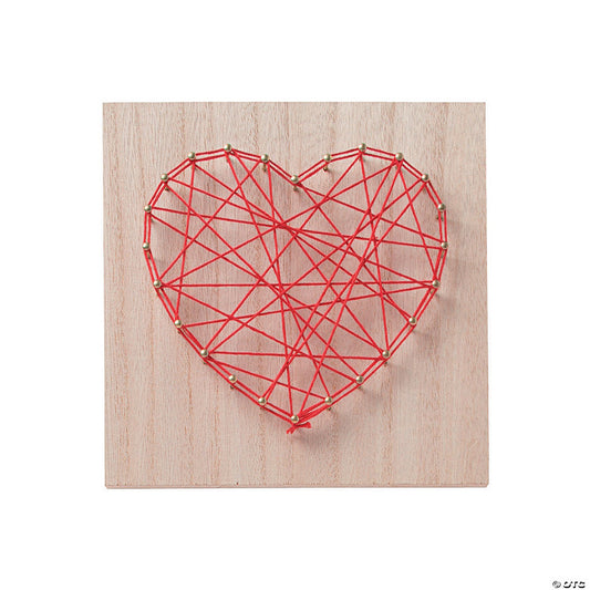 6" x 6" Valentine's Day Heart String Art Wood Craft - Makes 1 | USA Decoration®